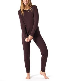 Schiesser Ladies Long Pyjama Set, Burgundy, D 38 von Schiesser