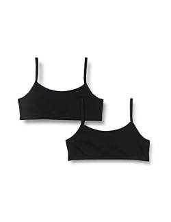 Schiesser Mädchen 2PACK Unterwäsche Bustier mit Spaghettiträger, Schwarz_173525, 140 von Schiesser