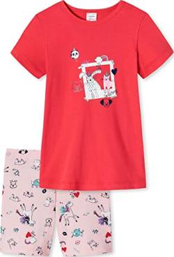 Schiesser Mädchen Kurzer Mädchen Schlafanzug Pyjamaset, Rot 500, 98 EU von Schiesser