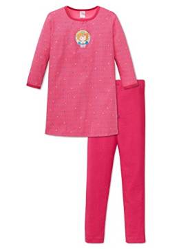 Schiesser Mädchen Nachthemd Prinzessin Lillifee 1/1 mit Leggings, Gr. 98, Rot (pink 504) von Schiesser