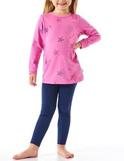 Schiesser Mädchen Schlafanzug Nachthemd mit Leggings lang-100% Organic Bio Baumwolle-Größe 140 Pyjamaset, pink_179952, 92 von Schiesser