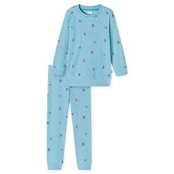 Schiesser Mädchen Schlafanzug Set Pyjama warme Qualitäten Frottee-Fleece-Interlock-Größe 92 bis 140 Pyjamaset, Aqua_179958, 116 von Schiesser
