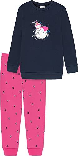 Schiesser Mädchen Schlafanzug lang – Einhorn, Sterne, Dots, Waldmotive und Hexen – Organic Cotton Pyjamaset, Mehrfarbig 2, 116 von Schiesser