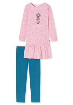 Schiesser Mädchen Schlafanzug lang – Einhorn, Sterne, Dots, Waldmotive und Hexen – Organic Cotton Pyjamaset, Rosa (rosa II), 92 von Schiesser