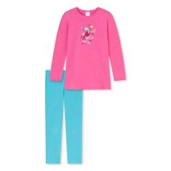 Schiesser Mädchen Schlafanzug lang Pyjamaset, Pink, 98 von Schiesser