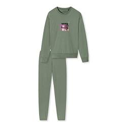 Schiesser Mädchen Teens Schlafanzug warm-Sweat-und Loungewear Pyjamaset, Khaki, 152 von Schiesser
