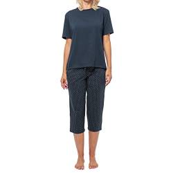 Schiesser - Mix - Organic Cotton - Schlafanzug 3/4-Länge (42 Blau gepunktet/Dunkelblau) von Schiesser