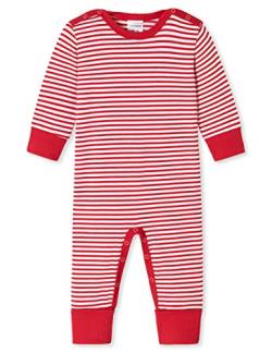 Schiesser Unisex Baby Anzug mit Vario Fuß Kleinkind-Schlafanzüge, rot weiß gestreift, 80 von Schiesser
