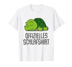 Offizielles Schlafshirt Pyjama Schildkröte Lustig Geschenk T-Shirt von Schildkröte Geschenkidee Langschläfer Faulenzer