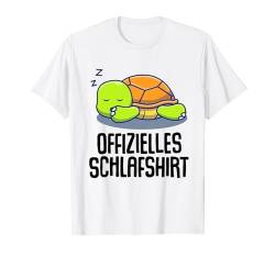 Offizielles Schlafshirt Pyjama Schildkröte Lustig Geschenk T-Shirt von Schildkröte Geschenkidee Langschläfer Faulenzer