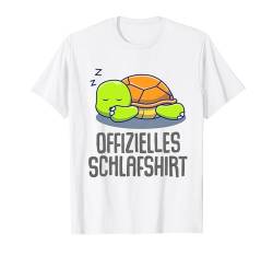 Offizielles Schlafshirt Pyjama Schildkröte Lustig Geschenk T-Shirt von Schildkröte Geschenkidee Langschläfer Faulenzer