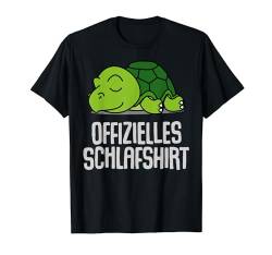 Offizielles Schlafshirt Pyjama Schildkröte Turtle Geschenk T-Shirt von Schildkröte Geschenkidee Langschläfer Faulenzer