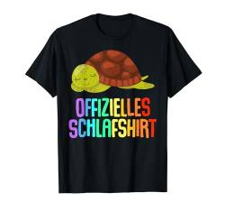 Offizielles Schlafshirt Pyjama Schildkröte Turtle Geschenk T-Shirt von Schildkröte Geschenkidee Langschläfer Faulenzer