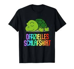 Offizielles Schlafshirt Pyjama Schildkröte Turtle Geschenk T-Shirt von Schildkröte Geschenkidee Langschläfer Faulenzer