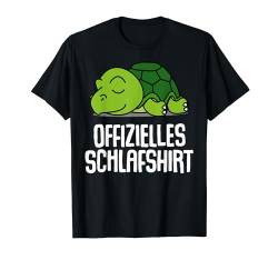 Offizielles Schlafshirt Pyjama Schildkröte Turtle Geschenk T-Shirt von Schildkröte Geschenkidee Langschläfer Faulenzer