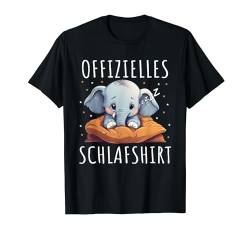 Offizielles Schlafshirt Elefant Herren Damen Pyjama T-Shirt von Schlaf Outfit Pyjama Morgenmuffel Langschläfer