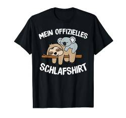 Mein Offizielles Schlafshirt Faultier Koala Schlafen Süß T-Shirt von Schlaf Outfit für Männer Frauen & Kinder