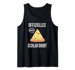 Herren Schlafshirt Pizza Pyjama Offizielles Schlafshirt Geschenk Tank Top von Schlafanzug Geschenkidee Langschläfer Morgenmuffel