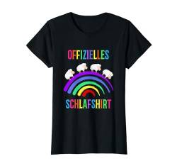 Pyjama Offizielles Schlafshirt Schlafanzug Schafe Regenbogen T-Shirt von Schlafanzug Geschenkidee Langschläfer Morgenmuffel