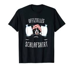 Offizielles Schlafshirt Border Collie Nachthemd Motiv T-Shirt von Schlafanzug Pyjama Damen Mädchen Frauen Kinder