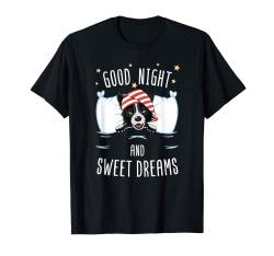 Offizielles Schlafshirt Border Collie Sweet Dream Nachthemd T-Shirt von Schlafanzug Pyjama Damen Mädchen Frauen Kinder