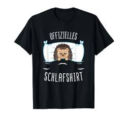 Offizielles Schlafshirt Igel Winterschlaf Nachthemd Motiv T-Shirt von Schlafanzug Pyjama Damen Mädchen Frauen Kinder