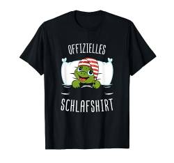 Offizielles Schlafshirt lustige Schildkröte Nachthemd Motiv T-Shirt von Schlafanzug Pyjama Damen Mädchen Frauen Kinder