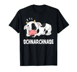 Schnarchnase Offizielles Schlafshirt Kuh Pyjama Nachthemd T-Shirt von Schlafanzug für Landwirt Bauer Kuh Geschenke Kühe