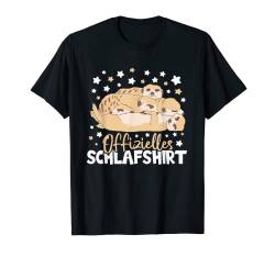 Offizielles Schlafshirt Erdmännchen Pyjama Schlafanzug T-Shirt von Schlafende Tiere Geschenke für Damen Herren Kinder