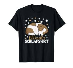 Offizielles Schlafshirt Jack Russel Terrier Hund Schlafanzug T-Shirt von Schlafende Tiere Geschenke für Damen Herren Kinder