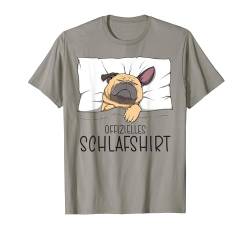 Offizielles Schlafshirt Mops, Schlafanzug & Nachthemd Mops T-Shirt von Schlafshirt Für Herren Lustig, Damen Pyjama Hunde