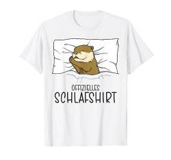 Offizielles Schlafshirt Otter, Schlafanzug Nachthemd Otter T-Shirt von Schlafshirt Für Herren Lustig, Damen Pyjama Otter