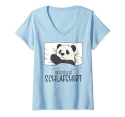 Damen Offizielles Schlafshirt Panda, Schlafanzug & Nachthemd Panda T-Shirt mit V-Ausschnitt von Schlafshirt Für Herren Lustig, Damen Pyjama Panda