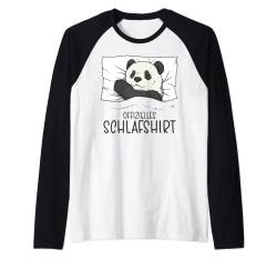 Offizielles Schlafshirt Panda, Schlafanzug & Nachthemd Panda Raglan von Schlafshirt Für Herren Lustig, Damen Pyjama Panda