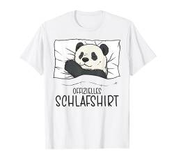 Offizielles Schlafshirt Panda, Schlafanzug & Nachthemd Panda T-Shirt von Schlafshirt Für Herren Lustig, Damen Pyjama Panda