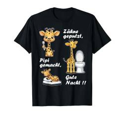 Zähne geputzt Gute Nacht Nachthemd Schlafshirt Giraffe Sleep T-Shirt von Schlafshirt für Kinder Schlafanzug Sleepshirt