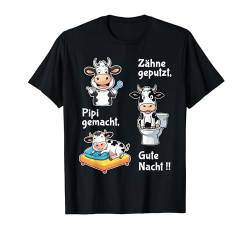 Zähne geputzt Pipi gemacht Gute Nacht Nachthemd Schlafshirt T-Shirt von Schlafshirt für Kinder Schlafanzug Sleepshirt