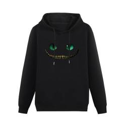 Cheshire Cat Smile Mens Hoodies Unisex Pullover Hoody Black Sweatershirt 3XL von Schlag