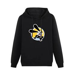 Schlag Oswald The Lucky Rabbit Mens Hoodies Unisex Pullover Hoody Black Sweatershirt 3XL von Schlag