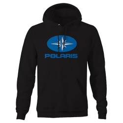 Schlag Polaris Blue Star Motorsports Mens Hoodies Unisex Pullover Hoody Black Sweatershirt XXL von Schlag