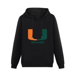 Schlag University of Miami Hurricanes Black Mens Hoodies Unisex Pullover Hoody Black Sweatershirt L von Schlag