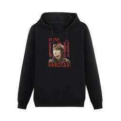 Schlag Viktor Tsoi Forever Russia Music Rock Viktor Tsoi Mens Hoodies Unisex Pullover Hoody Black Sweatershirt XXL von Schlag