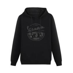 Vespa Vintage Scooter Mens Hoodies Unisex Pullover Hoody Black Sweatershirt 3XL von Schlag