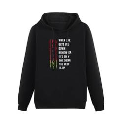 When Life Gets You Down Remember Its Only One Down The Rest is Up Mens Hoodies Unisex Pullover Hoody Black Sweatershirt L von Schlag