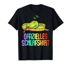 Offizielles Schlafshirt Schlange Pyjama Nachthemd Geschenk T-Shirt von Schlange Geschenkidee Langschläfer Faulenzer