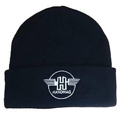 Hanomag Oldtimer Rollmütze Herren-Beanie Stickmotiv | Schwarz von Schlüter