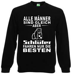 Schlüter Alle Männer sind gleich, Aber Schlepper Fahren nur die Besten Pullover Herren Sweatshirt | Langarm, Rundhals, Brustdruck | Schwarz | Größe L von Schlüter