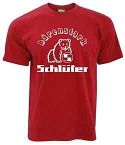 Schlüter Bärenstark Traktormotiv T-Shirt Herren Kurzarm Rundkragen Brustdruck | Rot | Größe XL von Schlüter