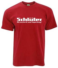 Schlüter Bärenstark und Superlang Herren T-Shirt, Kurzarm, Brustdruck | Rot | Größe L von Schlüter