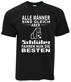 Schlüter T-Shirt Alle Männer sind gleich, Schlepper Fahren nur die Besten Herren, Kurzarm, Brustdruck | Schwarz | Größe M von Schlüter